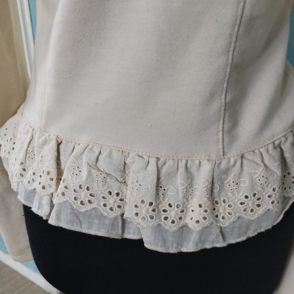 Xhilaration Off-White Blazer w/ Lace Floral Details - Picture 3 of 6